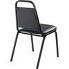 National Public Seating Vinyl Upholstered Stack Chair, Midnight Blue Seat/Black Sandtex Frame 9104-B